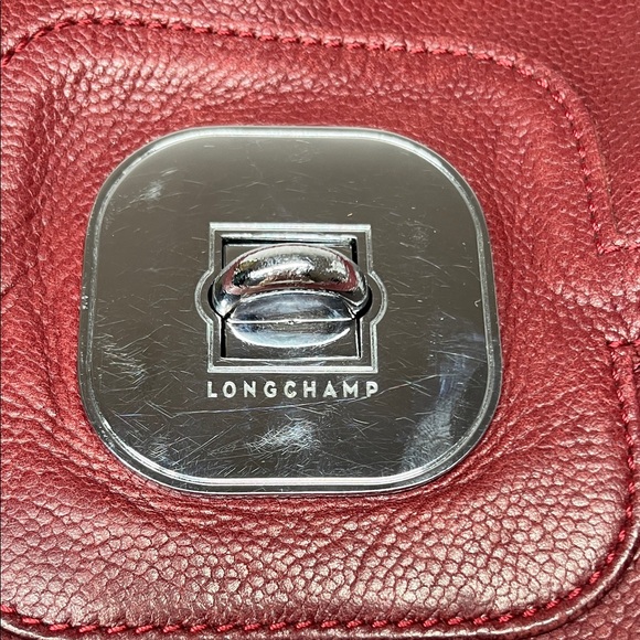 Vintage LONGCHAMP Gatsby Hobo Burgundy Leather Handbag Single Strap - Picture 4 of 16